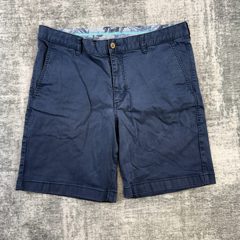 Tommy Bahama Shorts Mens 33 Navy Blue Boracay Chino Tencel Stretch Casual Beach